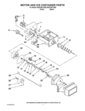 MOTOR AND ICE CONTAINER PARTS Diagram and Parts List for ED5VHEXVQ06  Whirlpool Refrigerator