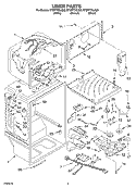 LINER Diagram and Parts List for ET9FTTXLB00  Whirlpool Refrigerator
