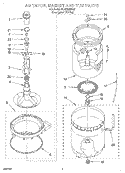 AGITATOR, BASKET AND TUB Diagram and Parts List for 6LBR7255AN0  Whirlpool Washer