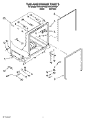 TUB AND FRAME PARTS Diagram and Parts List for KUDC03ITBS0  KitchenAid Dishwasher