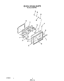 OVEN DOOR Diagram and Parts List for F9257W0  Roper Range