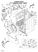 CABINET PARTS Diagram and Parts List for GGW9250PL3  Whirlpool Dryer