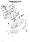 CONTROL PANEL PARTS Diagram and Parts List for 7MGHW9400PW2  Whirlpool Washer