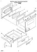 DOOR AND DRAWER Diagram and Parts List for FEP350BW1  Roper Range