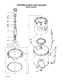 AGITATOR, BASKET AND TUB Diagram and Parts List for LA8800XTF0  Whirlpool Washer