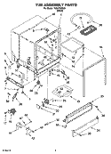 TUB ASSEMBLY PARTS Diagram and Parts List for TUD4700SU0  Estate Dishwasher