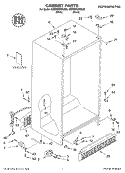 CABINET, LITERATURE Diagram and Parts List for 3XES0FHQKQ02  Whirlpool Refrigerator