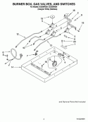 BURNER BOX, GAS VALVES, AND SWITCHES Diagram and Parts List for ICS300RS04  Whirlpool Cooktop