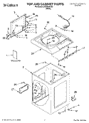 TOP AND CABINET PARTS Diagram and Parts List for CAWC529JQ1  Crosley Washer
