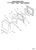 OVEN DOOR Diagram and Parts List for KEMS377GBL4  KitchenAid Microwave Oven Combo
