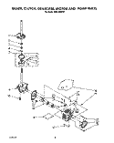 BRAKE, CLUTCH, GEARCASE, MOTOR AND PUMP Diagram and Parts List for TAWL680WW1  Estate Washer