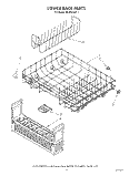 LOWER RACK Diagram and Parts List for 4KUDS220T1  KitchenAid Dishwasher