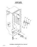 LINER Diagram and Parts List for EV150LXKW0  Whirlpool Freezer