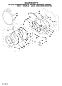 DOOR PARTS, OPTIONAL PARTS (NOT INCLUDED) Diagram and Parts List for WGD9600TW0  Whirlpool Dryer