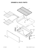 DRAWER & RACK PARTS Diagram and Parts List for YWFE710H0BB0  Whirlpool Range