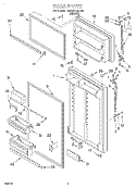 DOOR Diagram and Parts List for 7ET20PKXDN01  Whirlpool Refrigerator