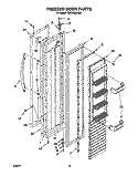 FREEZER DOOR Diagram and Parts List for KSSC48MHS00  KitchenAid Refrigerator