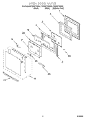 OVEN DOOR Diagram and Parts List for KEMS378GWH1  KitchenAid Microwave Oven Combo