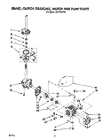BRAKE, CLUTCH, GEARCASE, MOTOR AND PUMP Diagram and Parts List for LST7233AW0  Whirlpool Washer