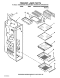 FREEZER LINER PARTS Diagram and Parts List for 3WSC20N4XB00  Whirlpool Refrigerator