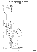 BRAKE AND DRIVE TUBE PARTS Diagram and Parts List for IP44003  Inglis Washer