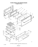 OVEN DOOR AND BROILER Diagram and Parts List for SF310PSRW5  Whirlpool Range