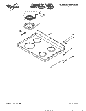 COOKTOP Diagram and Parts List for RF3020XEW1  Whirlpool Range