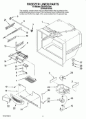 FREEZER LINER PARTS Diagram and Parts List for GB2SHDXTD00  Whirlpool Refrigerator