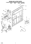 DOOR AND LATCH PARTS Diagram and Parts List for GU1500XTLQ2  Whirlpool Dishwasher