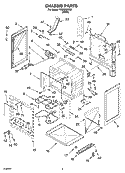 CHASSIS PARTS Diagram and Parts List for YIES366SQ0  Whirlpool Range