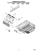 LOWER RACK PARTS, OPTIONAL PARTS (NOT INCLUDED) Diagram and Parts List for GU2451XTSS0  Whirlpool Dishwasher