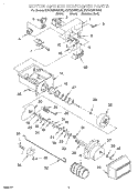 MOTOR AND ICE CONTAINER Diagram and Parts List for KSRB22FHBL00  KitchenAid Refrigerator