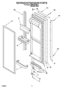 REFRIGERATOR DOOR PARTS Diagram and Parts List for GD5PHAXMS10  Whirlpool Refrigerator