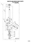 BRAKE AND DRIVE TUBE PARTS Diagram and Parts List for LSW9700PQ1  Whirlpool Washer