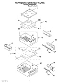REFRIGERATOR SHELF PARTS Diagram and Parts List for KSSS36FMX03  KitchenAid Refrigerator