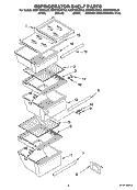 REFRIGERATOR SHELF PARTS Diagram and Parts List for ED5FHEXSB03  Whirlpool Refrigerator