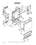 DOOR Diagram and Parts List for WU3006V1  Roper Dishwasher
