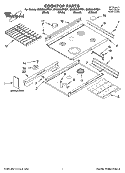 COOKTOP PARTS Diagram and Parts List for GW395LEPQ01  Whirlpool Range