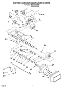 MOTOR AND ICE CONTAINER PARTS Diagram and Parts List for 6GC5THGXKS00  Whirlpool Refrigerator