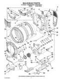 BULKHEAD PARTS Diagram and Parts List for YWED97HEXW4  Whirlpool Dryer