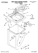 TOP AND CABINET PARTS Diagram and Parts List for CAWC529PQ0  Crosley Washer