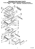 REFRIGERATOR SHELF PARTS Diagram and Parts List for KSRS25FTSS01  KitchenAid Refrigerator