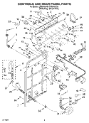 CONTROLS AND REAR PANEL PARTS Diagram and Parts List for LSQ9610LW0  Whirlpool Washer