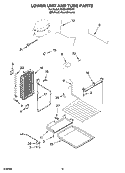 LOWER UNIT AND TUBE PARTS Diagram and Parts List for KSSO48FMX01  KitchenAid Refrigerator