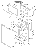 DOOR PARTS Diagram and Parts List for ET1MTEXLQ02  Whirlpool Refrigerator