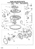 PUMP AND MOTOR PARTS Diagram and Parts List for KUDP01ILBS3  KitchenAid Dishwasher