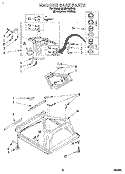 MACHINE BASE Diagram and Parts List for 3LBR7255BQ0  Whirlpool Washer