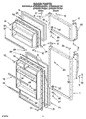 DOOR PARTS Diagram and Parts List for ET6WSKYKT01  Whirlpool Refrigerator