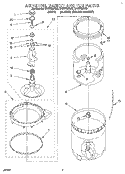 AGITATOR, BASKET AND TUB Diagram and Parts List for CAE2792AG0  Whirlpool Washer