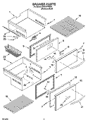 DRAWER PARTS Diagram and Parts List for KDDA27TRS01  KitchenAid Refrigerator